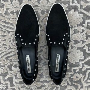 Karl Lagerfeld Pearl Studded Slip-On Sneakers